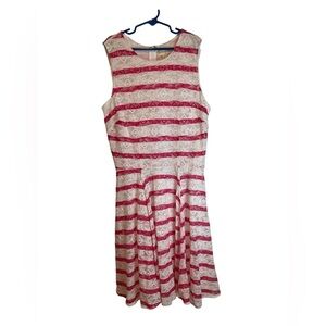 Maison Jules women’s small sleeveless summer dress pink and white